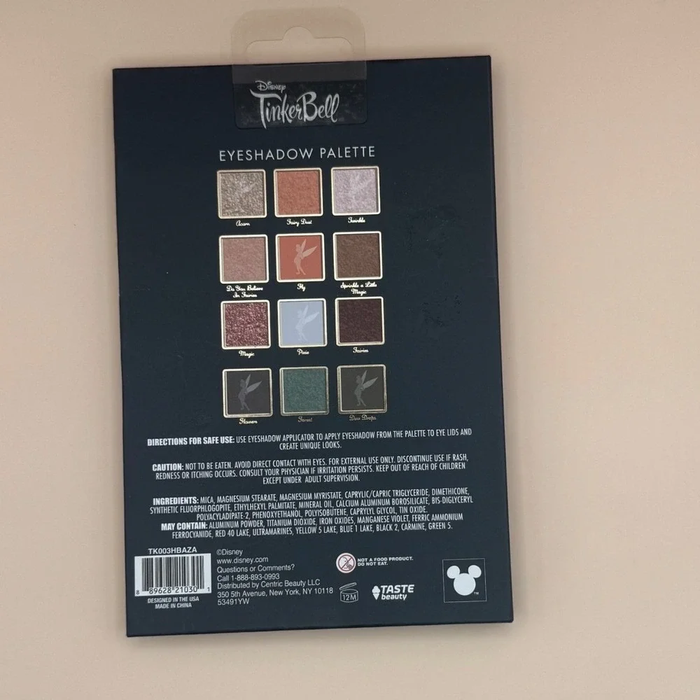 Disney Tinker‎ Bell Eyeshadow Palette Taste Beauty 12 Shades Mirror NEW Beauty